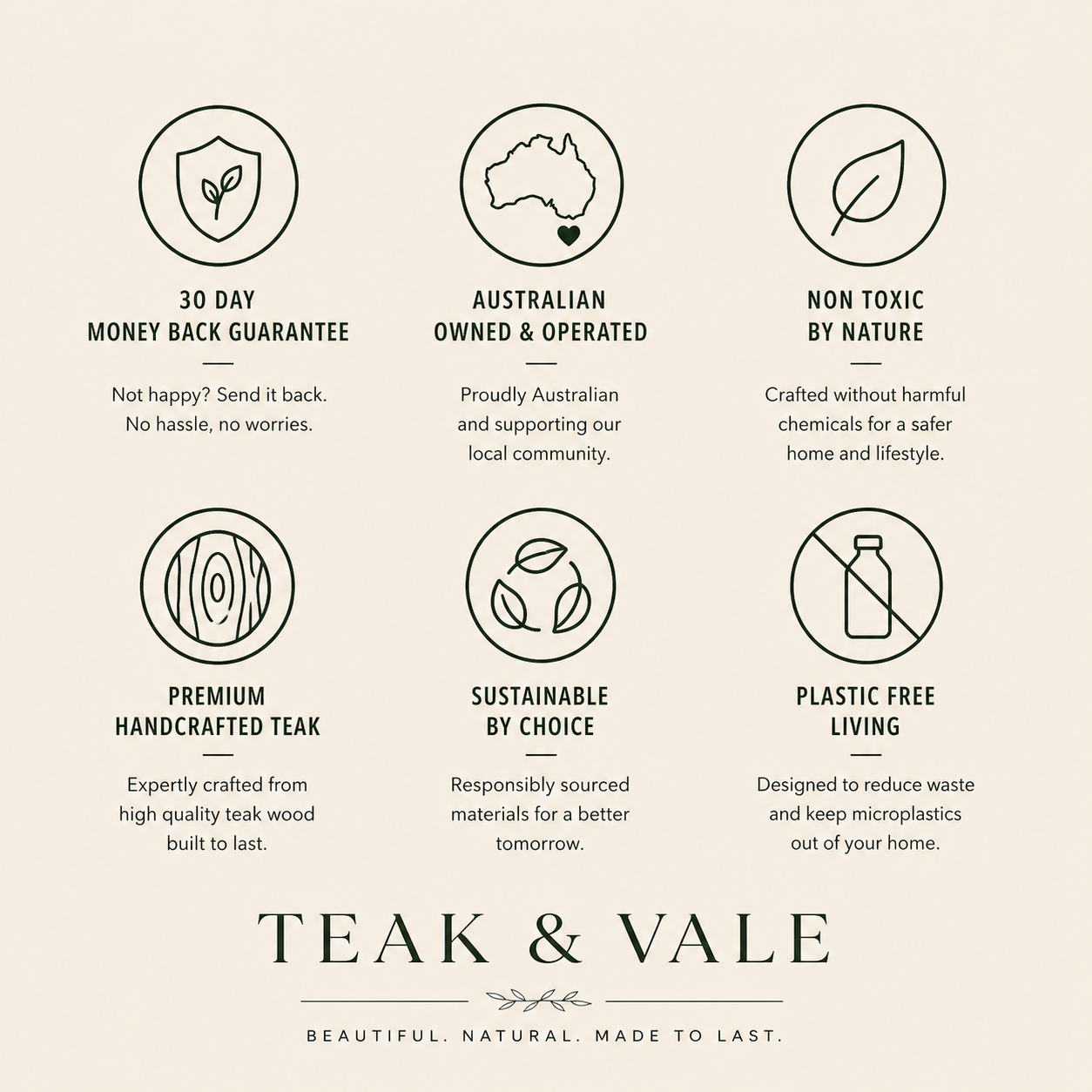 Teak & Vale Artisan Hand-Crafted Pure Teak Utensils
