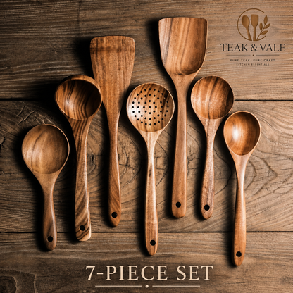 Teak & Vale Artisan Hand-Crafted Pure Teak Utensils