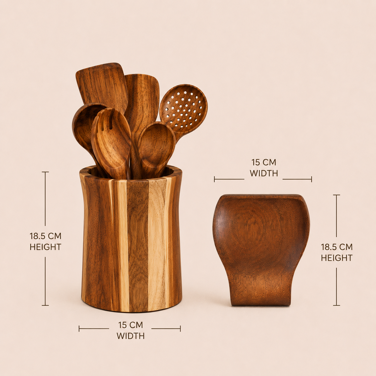 Teak & Vale Artisan Hand-Crafted Pure Teak Utensils