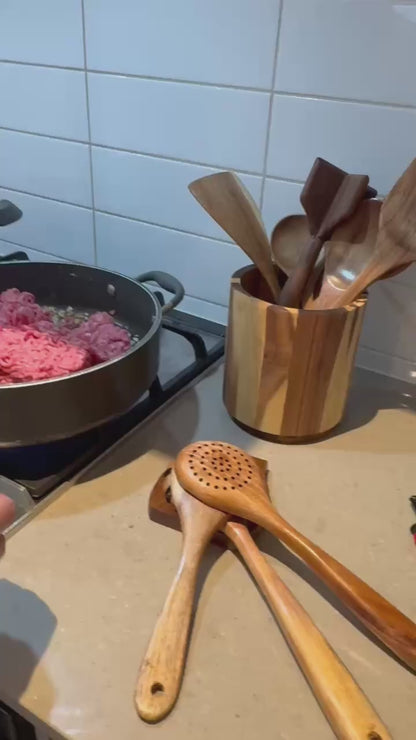 Teak & Vale Artisan Hand-Crafted Pure Teak Utensils